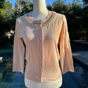 Pink Kate Spade Cardigan with Bead Accents